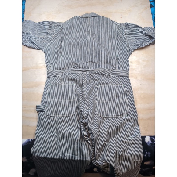 Vintage NWT 46x32 Pointer Brand Train Crewman Coveralls Hickory Stripe RARE - Picture 9 of 16